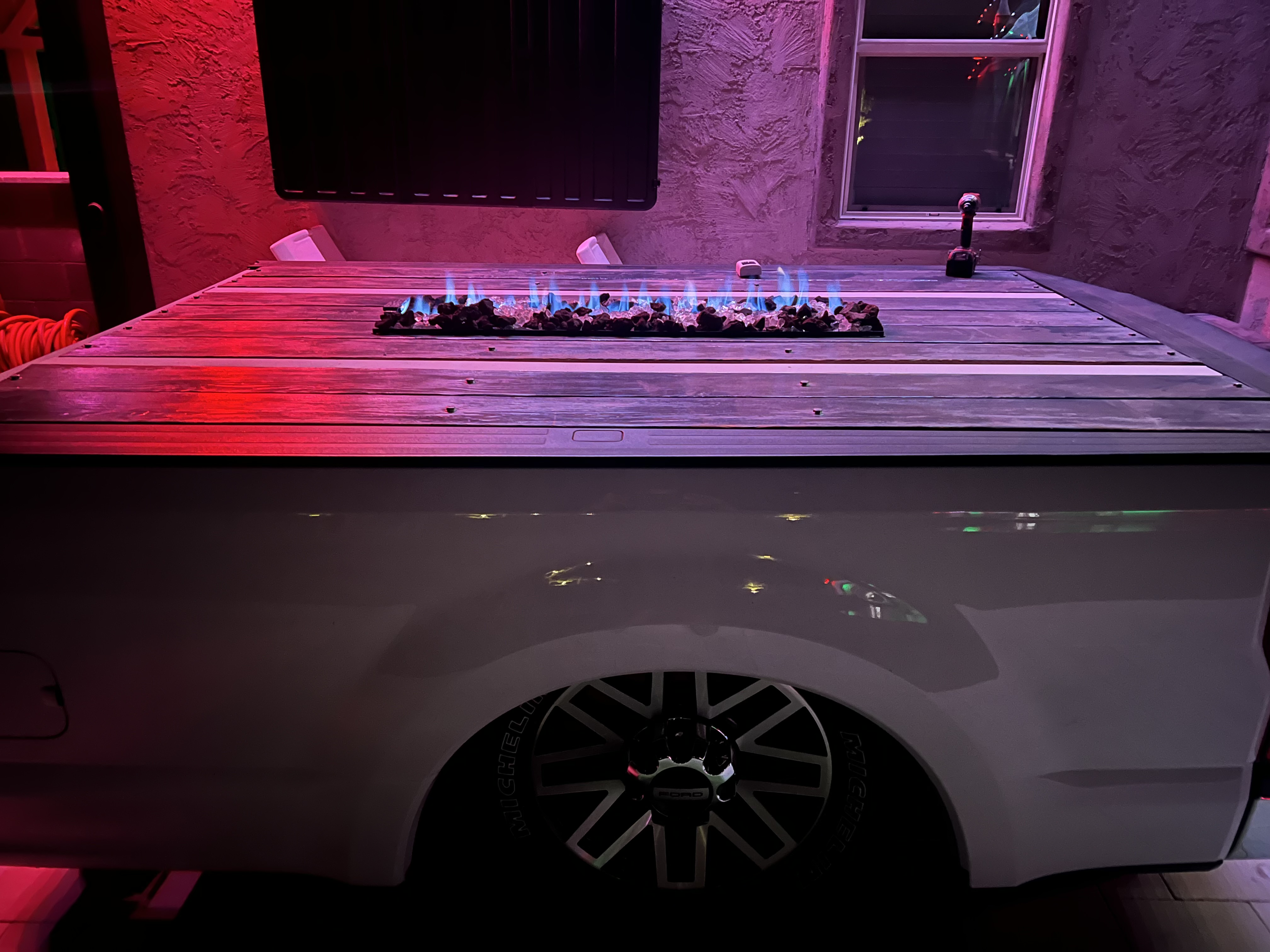 Fire Feature with LED Lighting